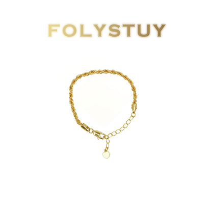 [FOLYSTUY (W180)] 24k gold filled Twisted bracelet