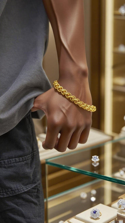 【FOLYSTUY (YNW01)】24k gold filled Dragon Bone Bracelet