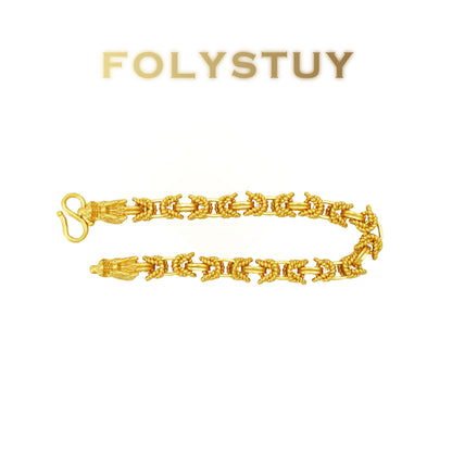 【FOLYSTUY(YNW17)】24k gold filled Dragon Bone Tank Bracelet