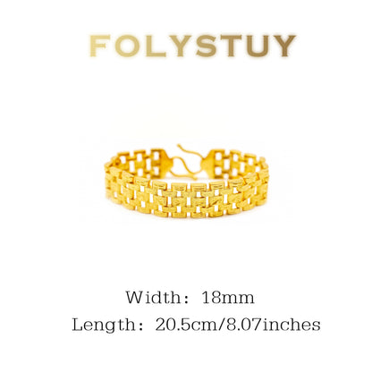 【FOLYSTUY (YNW06)】24k gold filled Watch Strap Bracelet