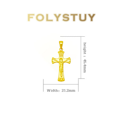 FOLYSTUY(YNK18) 24k gold filled cross pendent
