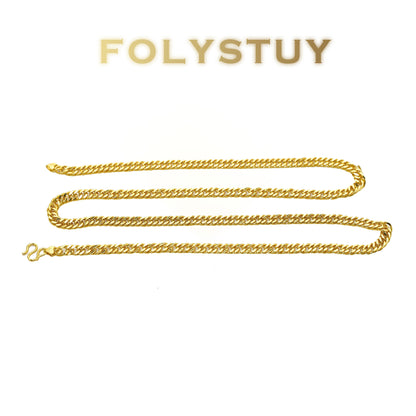 【FOLYSTUY (Y134)】24k gold filled Cuban Chain Necklace
