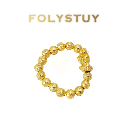 【FOLYSTUY(W178)】24k gold filled PiXiu coin bead bracelet
