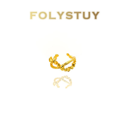 【FOLYSTUY(YNZ43)】24k gold filled Fashion Forward Chunky Link Open Ring