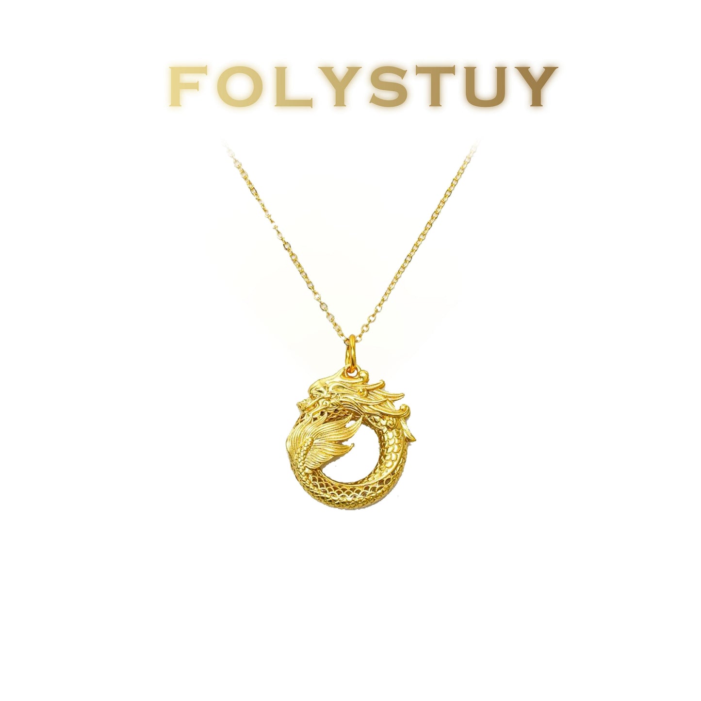 【FOLYSTUY (YNK17)】] 24k gold filled Dragon-shaped Pendant