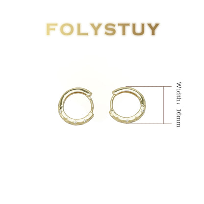 【FOLYSTUY (C0073)】24k gold filled Plain hoop earrings
