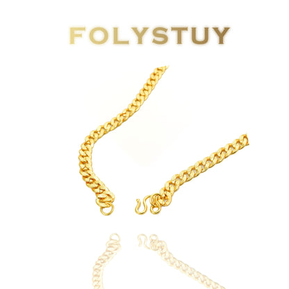 【FOLYSTUY(YNY06+YNW14)】24k gold filled Cuban Chain Set Hip Hop Necklace