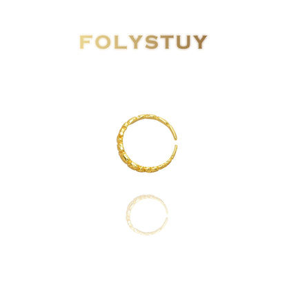 【FOLYSTUY(YNZ46)】24k gold filled Exquisite Artistic Pulled Flower Ring