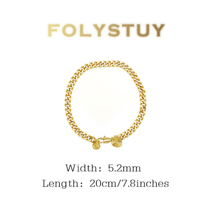 【FOLYSTUY(W162)】24k gold filled Minimalist Cuban Bracelet