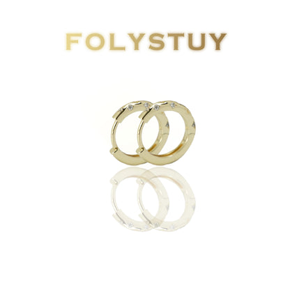 【FOLYSTUY (C0073)】24k gold filled Plain hoop earrings