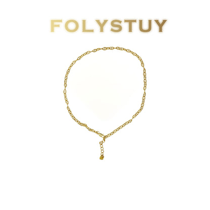 【FOLYSTUY (Y146)】24k gold filled O-shaped necklace