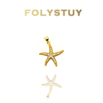 【FOLYSTUY (K137) 】24k gold filled Exquisite Starfish Pendant
