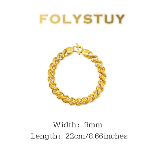 【FOLYSTUY (YNW01)】24k gold filled Dragon Bone Bracelet