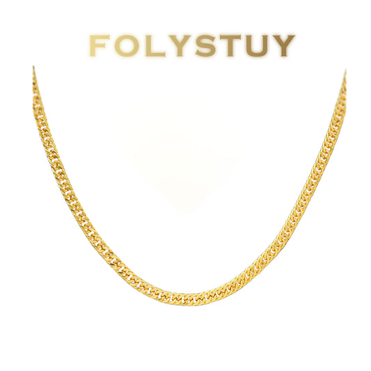 【FOLYSTUY (Y132)】24k gold filled Cuban Chain Necklace