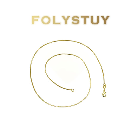 [FOLYSTUY (Y152)] 24k gold filled Snake bone chain necklace