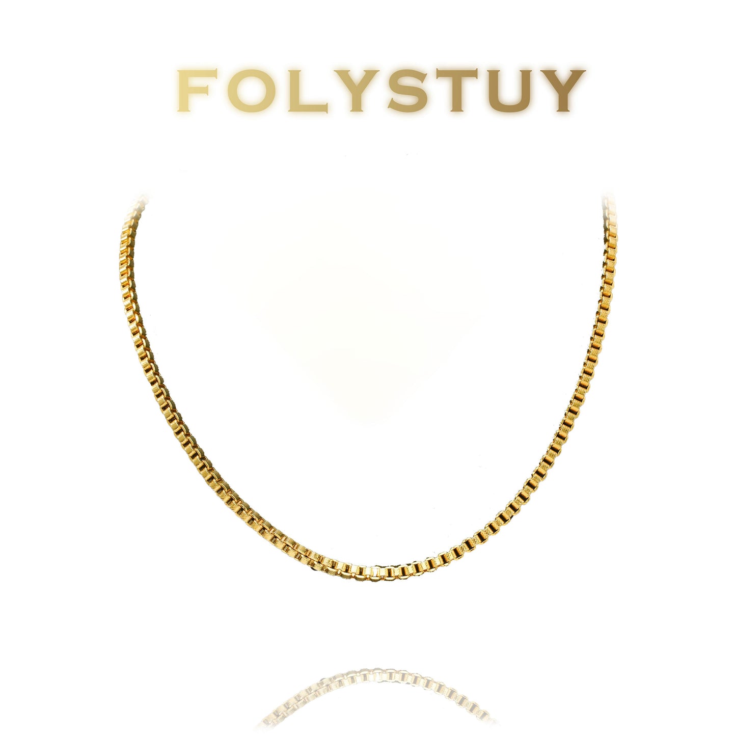 [folystudy (Y59)] 24k gold filled Necklace: Chain and chain exudes timeless elegance