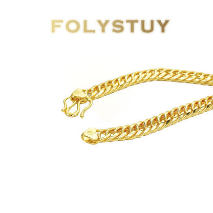 【FOLYSTUY (Y130)】24k gold filled Cuban Chain Necklace