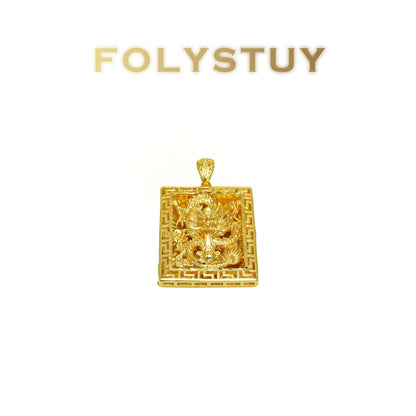 [FOLYSTUY (K148)] 24k gold filled The relief dragon-shaped pendant