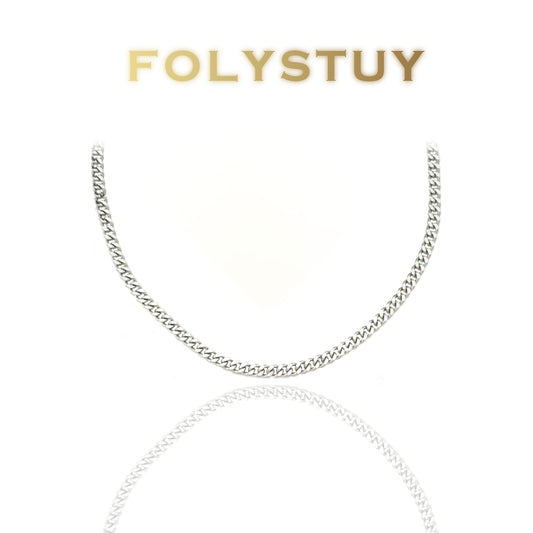 【FOLYSTUY(Y148)】24k gold filled Platinum Little Cuba Necklace