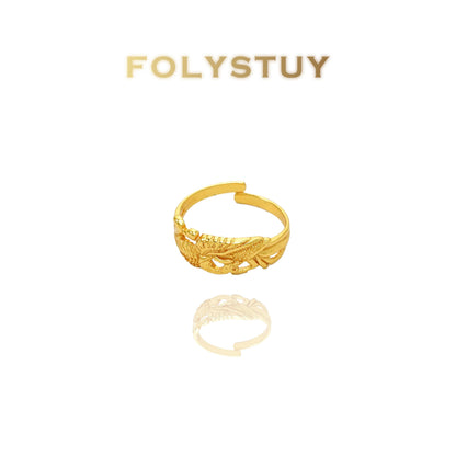 【FOLYSTUY(YNZ49)】24k gold filled Exquisite Dragon and Phoenix Ring