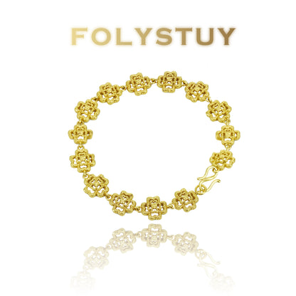 【FOLYSTUY (YNW11)】24k gold filled Clover Bracelet