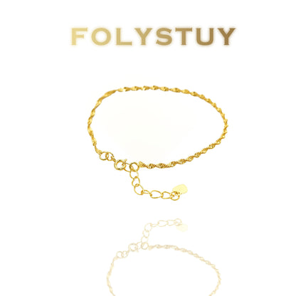 【FOLYSTUY (W166)】24k gold filled Water Ripple Bracelet