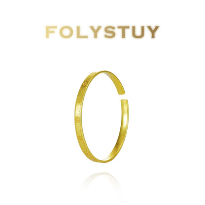 【FOLYSTUY (YNT06)】24k gold filled 4-Clover Bangle