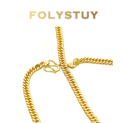 【FOLYSTUY (Y132)】24k gold filled Cuban Chain Necklace