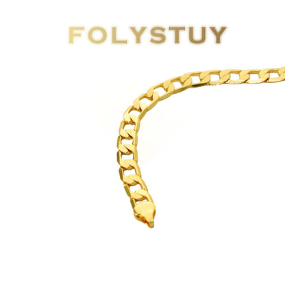【FOLYSTUY (W168)】24k gold filled Cuban Bracelet