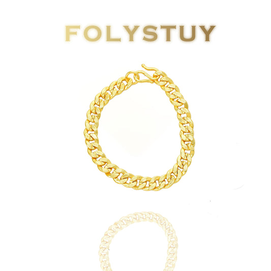 【FOLYSTUY (YNW14)】24k gold filled Cuban Bracelet