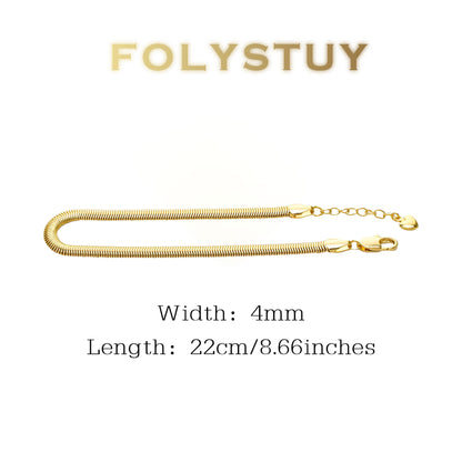 【FOLYSTUY(W171)】24k gold filled Elegant Snake Bone Bracelet