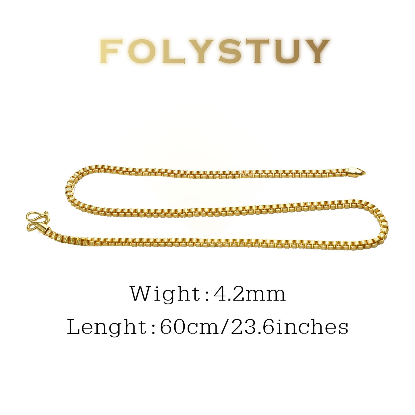 [folystudy (Y59)] 24k gold filled Necklace: Chain and chain exudes timeless elegance