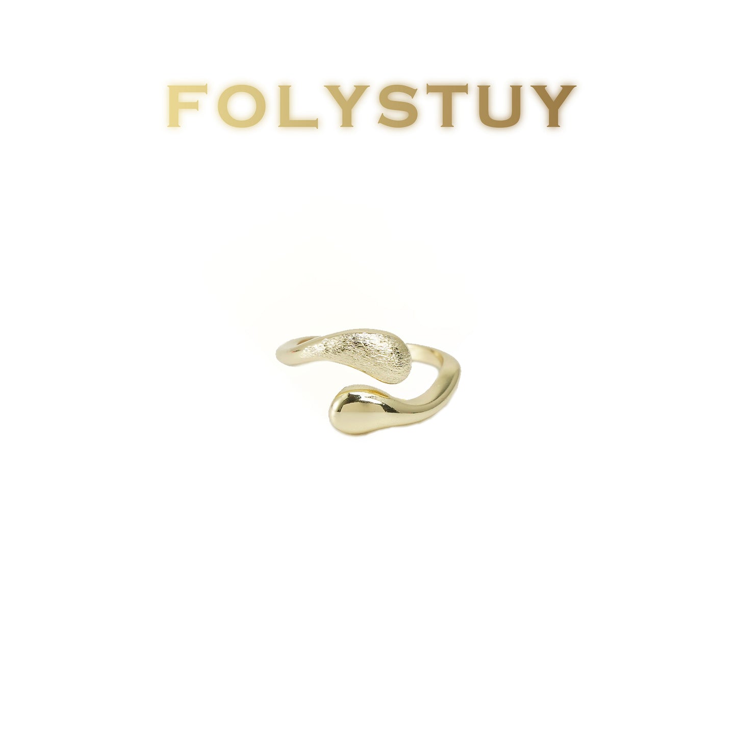 [FOLYSTUY(Z126)] 24k gold filled Irregular circular open ring