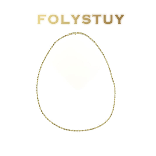 【FOLYSTUY(Y150)】24k gold filled [3mm by 19.69inches Knot of Eternity Necklace]