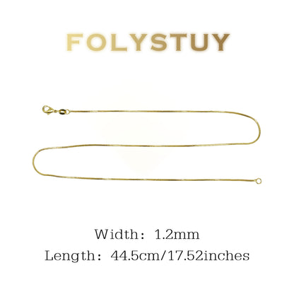 [FOLYSTUY (Y152)] 24k gold filled Snake bone chain necklace