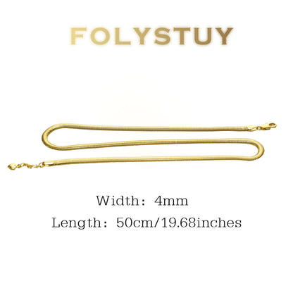 【FOLYSTUY (Y142)】24k gold filled Snake Bone Necklace