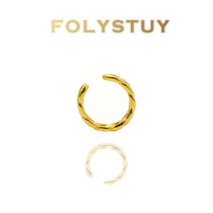 【FOLYSTUY(YNZ42)】24k gold filled Trendy Chunky Chain - Style Open - Ring by FOLYSTUY