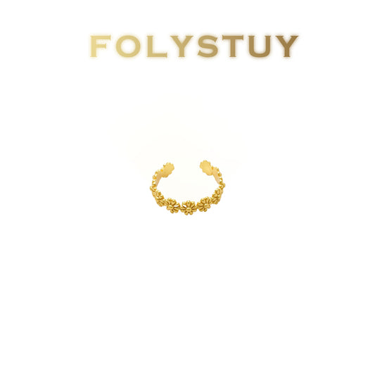 【FOLYSTUY(YNZ54)】24k gold filled Exquisitely Designed Ancient  Flower Rings