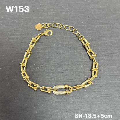 【FOLYSTUY (W153)】24k gold filled Paperclip Bracelet