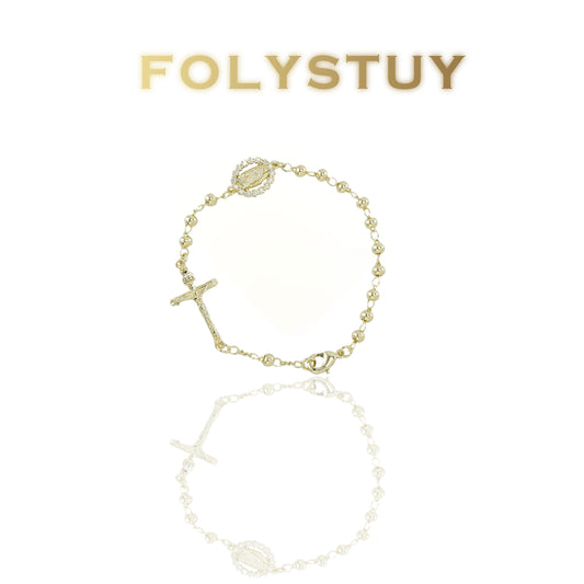 【FOLYSTUY(W175)】24k gold filled Sleek Cross Necklace