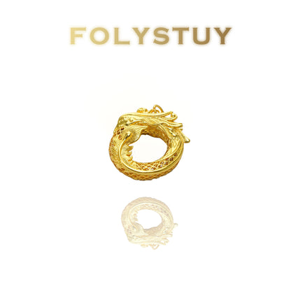 【FOLYSTUY (YNK15)】24k gold filled Round Phoenix Pendant