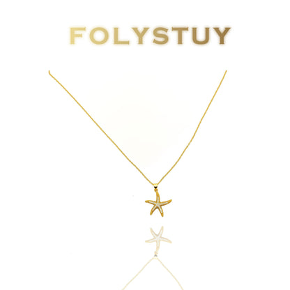 【FOLYSTUY (K137) 】24k gold filled Exquisite Starfish Pendant