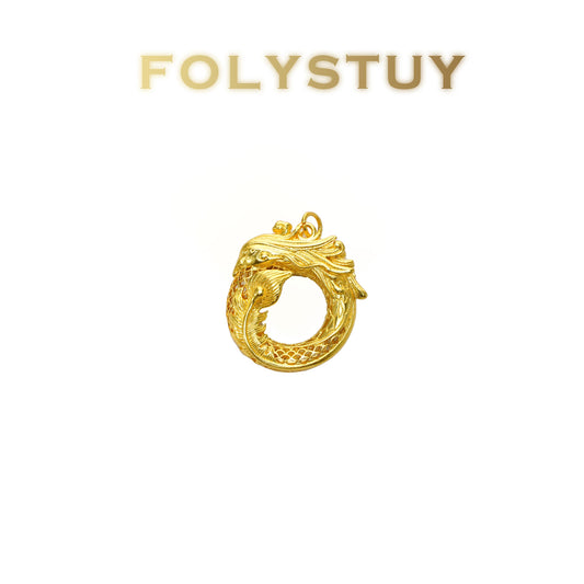 【FOLYSTUY (YNK15)】24k gold filled Round Phoenix Pendant