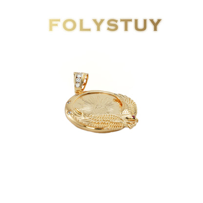 FOLYSTUY(K143) 24k gold filled Eagle's Hold Pendant