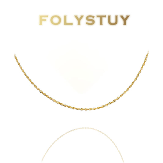 【FOLYSTUY(Y140)】 24k gold filled Rippling Waterwave Necklace
