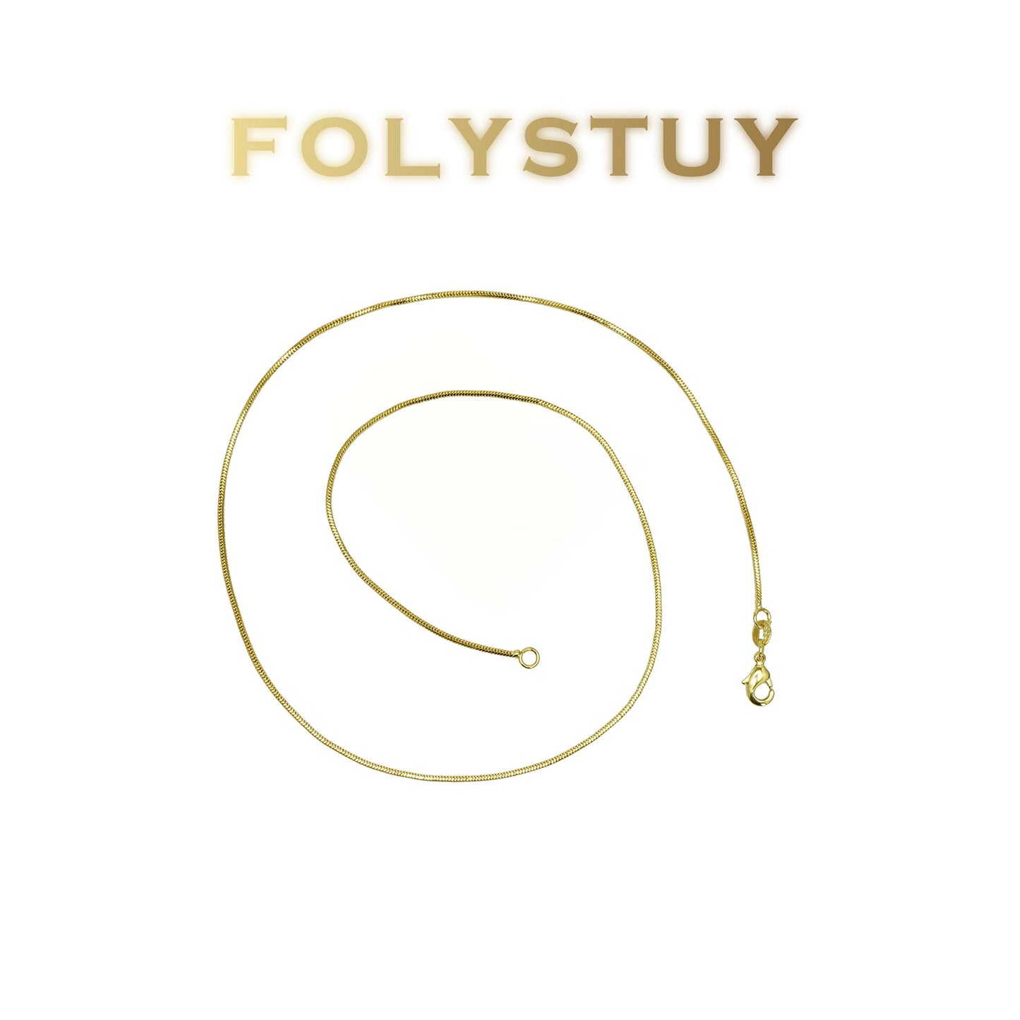 [FOLYSTUY (Y152)] 24k gold filled Snake bone chain necklace