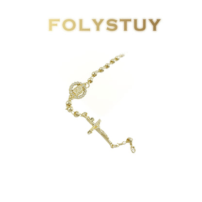 【FOLYSTUY(W175)】24k gold filled Sleek Cross Necklace