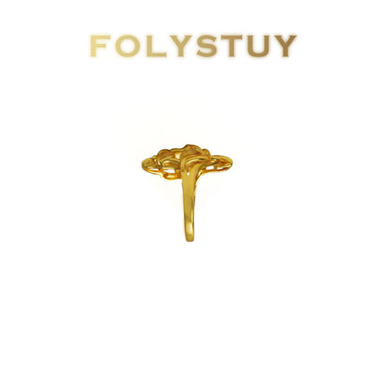 【FOLYSTUY(YNZ60)】24k gold filled Blooming flowers-Gold Floral Design Jewelry