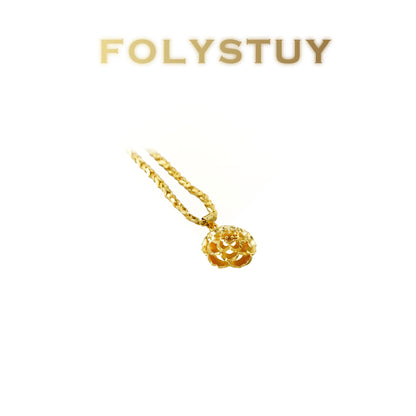 【FOLYSTUY(Y153)】24k gold filled Charming Sunflower Pendant Rabbit Necklace