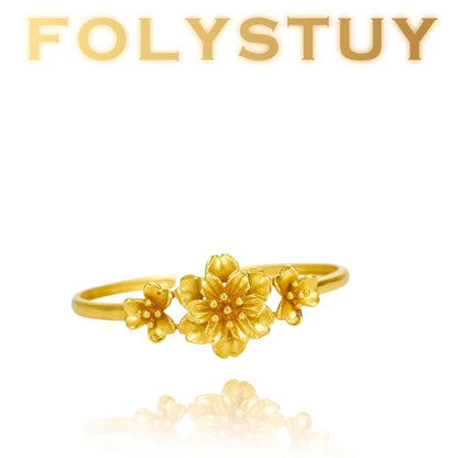 FOLYSTUY (YNT01) 24k gold filled Flower Bangle